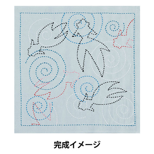 Embroidery kit "SashikoKit Cool Kingyo Asagi SK488" Olympus