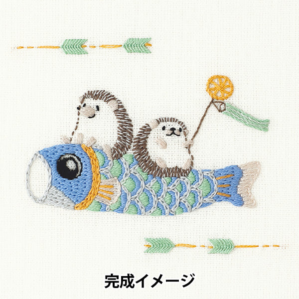 Embroidery kit "Chicchi Hedgehog and Carp Streamer JPT104" DMC DMC
