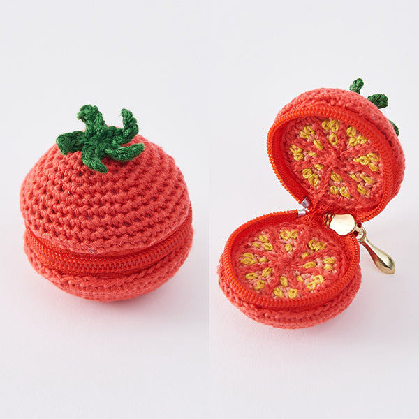 Knitting kit "A small knitted pouch with embroidery yarn, tomato 502505" LECIEN Lecien cosmo