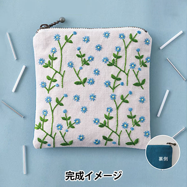 刺しゅうキット 『星あかりの刺繍手帖 スクエアポーチ はこべ 573
