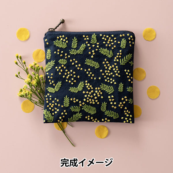 Embroidery kit "Starlight Embroidery Notebook Square Pouch Mimosa 587" Totsuka embroidery