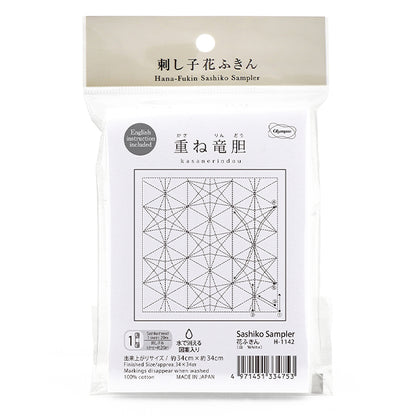 Embroidery Fabric "Flower Towel Cloth Pack, Layered Dragon Bike, White H-1142" Olympus