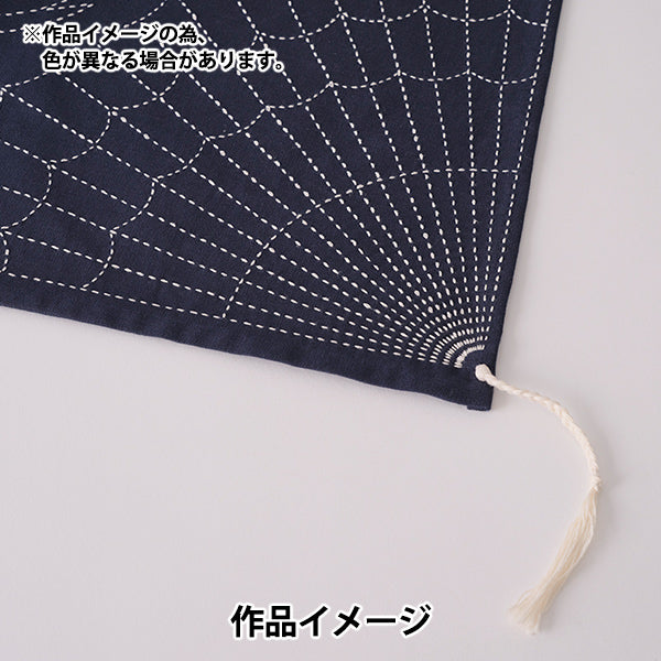 刺しゅう布 『お祝いの刺し子布 七福神 ネイビー 592537』 LECIEN ルシアン cosmo コスモ