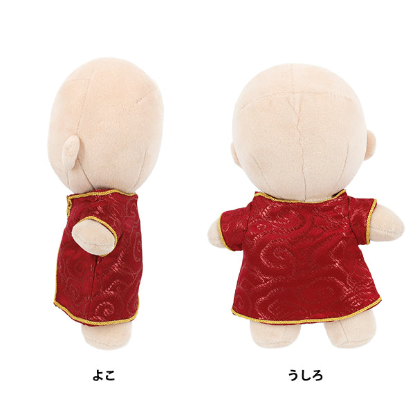 おすわりぬい服10〜14㎝　チャイナパンダ　ワイン　赤　黄色タッセル変更 ぬいぐるみ衣装 『mpa チャイナ服 チャイナドレス Lサイズ 赤 MPA-93-L