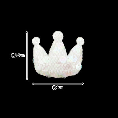 Parti artigianali "FangirlingParti di decorazione Croona di paillettes bianche 10-5496"