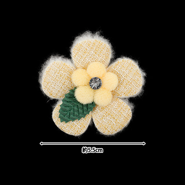 Craft parts "FangirlingDecoration parts Tweed Flower Yellow 10-5514"