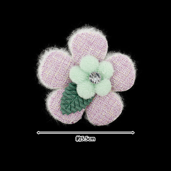Craft parts "FangirlingDecoration parts Tweed Flower Purple 10-5519"