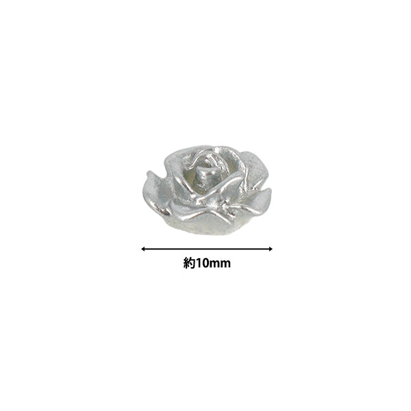 アクセサリー素材 『アクリル花ローズ SL2個入り シルバー 5mm AC25001-10』