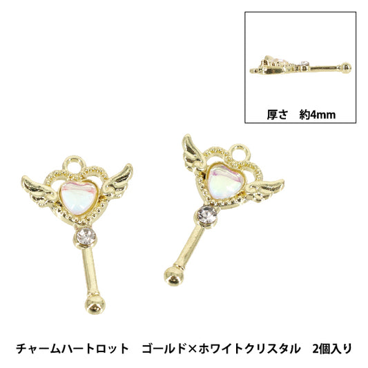 手工艺品“魅力心形2个金×白色水晶AP25005"