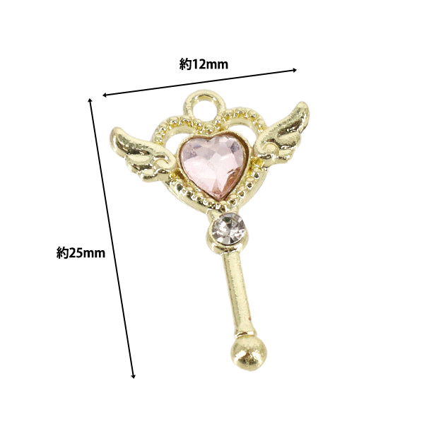 Bastelteile „Charm Herz Lot 2 Stück Gold x Hellrosa AP25005"