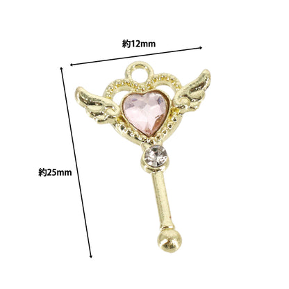 Bastelteile „Charm Herz Lot 2 Stück Gold x Hellrosa AP25005"