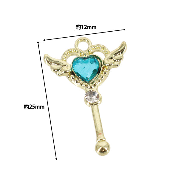Pezzi di artigianato "Charm cuore lotto 2 pezzi oro x turchese AP25005"