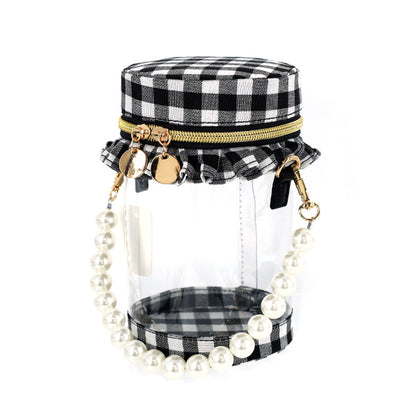 bag "Gingham frill pouch for dolls black GFP-BK”