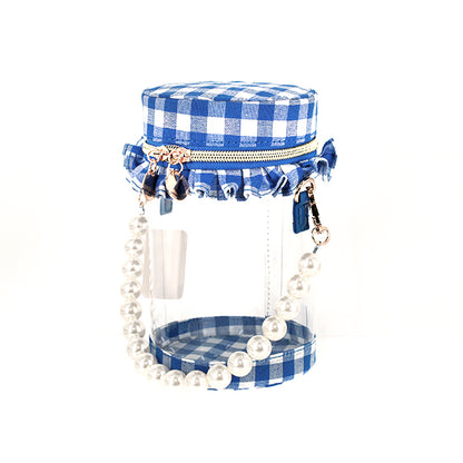 bag "Gingham Frill Pouch for Dolls Blue GFP-BL”