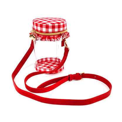Tasche "Gingham-Rüschenbeutel für Puppen, rot „GFP-RD“