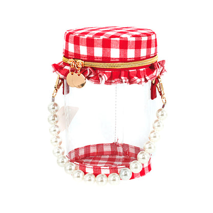 Tasche "Gingham-Rüschenbeutel für Puppen, rot „GFP-RD“
