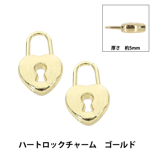 materiale accessorio "Charm Cuore Lucchetto Oro 2 pezzi AP26077”