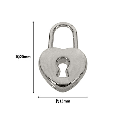 accessory material "Charm Heart Lock Silver 2 pieces AP26077”