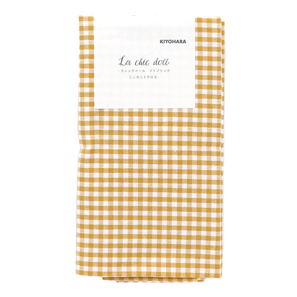 Fabric "Check miniCut Cloth Yellow about 31cm x 32cm LCDF-01MC-Y" KIYOHARA