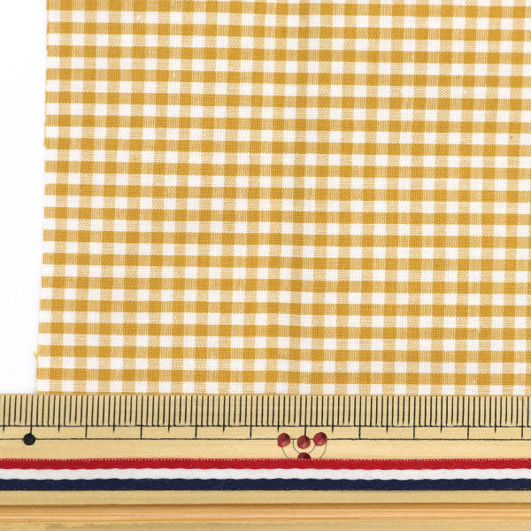 Fabric "Check miniCut Cloth Yellow about 31cm x 32cm LCDF-01MC-Y" KIYOHARA