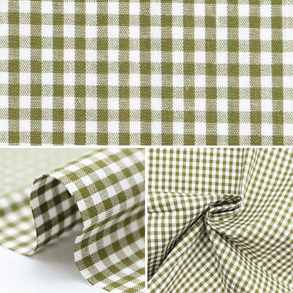 Tissu "Vérifiez MiniTissu coupé Kaki environ 31 cm x 32 cm LCDF-01MC-K" KIYOHARA