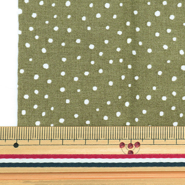 Fabric "Dot miniCut Cloth Khaki about 31cm x 32cm LCDF-02MC-K" KIYOHARA