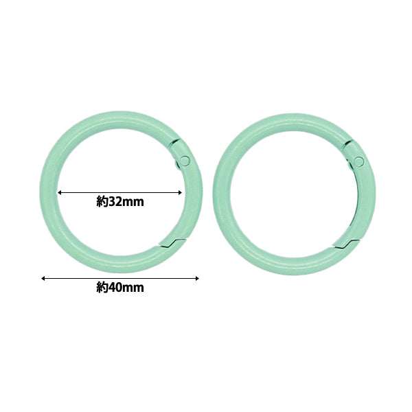 手工艺金属配件“彩色卡拉比纳大2个绿色OSH-10”" KIYOHARA