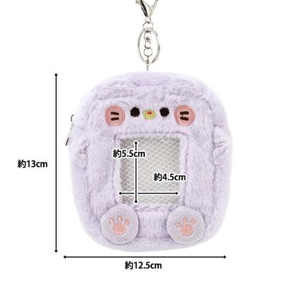 生活雑貨 『もこもこトレカケースポーチ ねこ 紫 YTC2501-24』