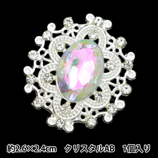 Handicraft Parts ``Bijou Center Parts 1 Piece Crystal AB 10-5786" tokyo trade