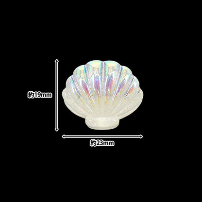 手芸パーツ 『樹脂デコパーツ 貼付けタイプ パール入り貝がら ホワイト 8個 A4876-1』