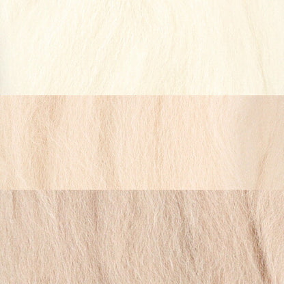 Nadelfilzen "Gefühlt, ungefähr 5 g x 3 Farben, weiß"