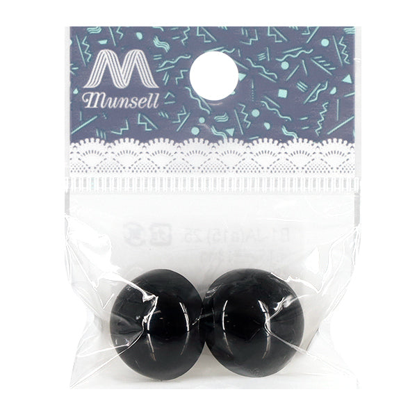 Handicraft parts "C-eye solid eye button type half circle black 18mm 2 pieces B1-JA(a15) 25"