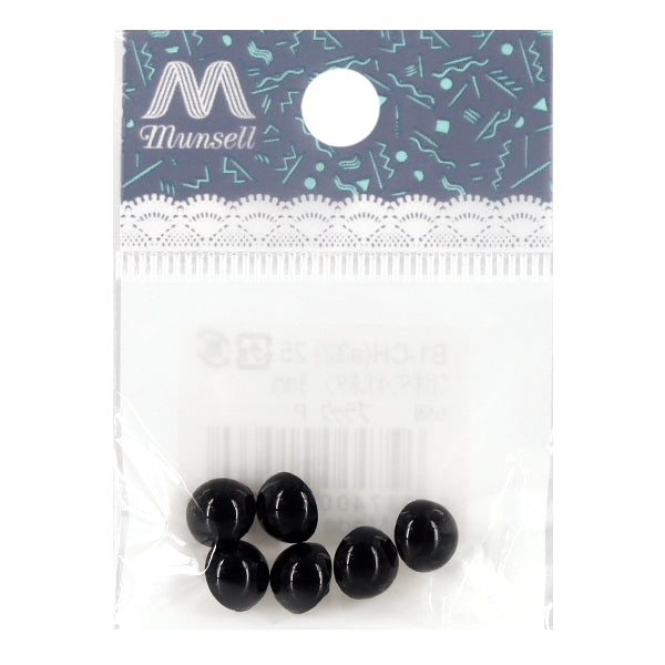 Pezzi di artigianato "Bottone C-eye semicerchio nero 8mm 6 pezzi B1-CH(a32) 25"