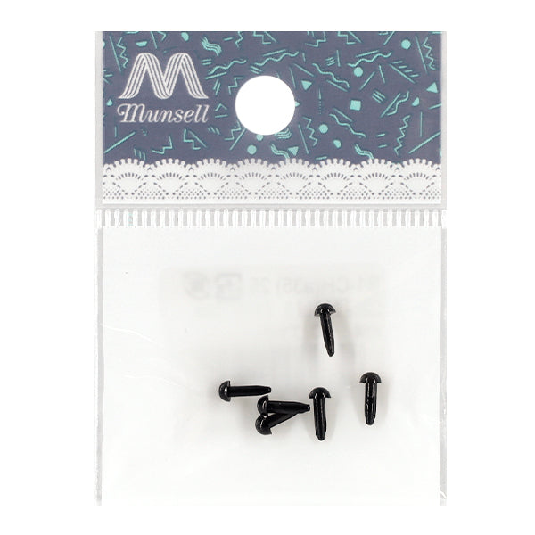 Handicraft parts "C-eye solid eye nail shape half circle black 3mm 6 pieces B1-CH(a35) 25"