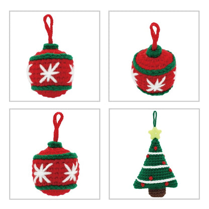 編み物キット 『Enjoy Craft かぎ針編みキット クリスマスバッグチャーム クリスマスツリー&ボール BEA-AMI-20』 【ユザワヤオリジナル】