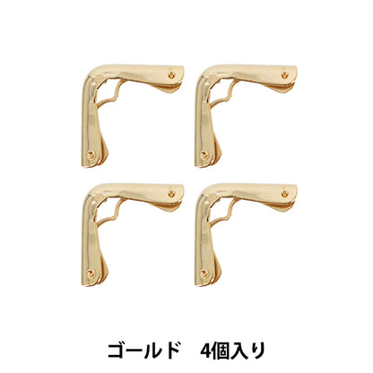 手芸パーツ 『コーナー金具 4個入り ゴールド JTMP-234』