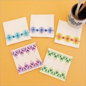 Embroidery kit "Sweden embroidery kit coaster 5 pairs SW-15" Olympus