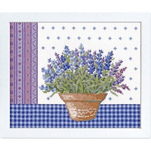 Stickkit "Cross Stitch Stickerei Kit Ono Megumi Blumenkoordinaten Lavendel und Terrakotta Bowl 7" Olympus