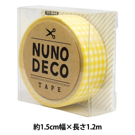 お名前ラベルシール 『NUNO DECO TAPE (ヌノデコテープ) きいろチェック 11-844』 KAWAGUCHI カワグチ 河口