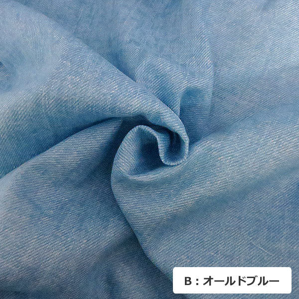 [來自數量5] 織物 “牛仔布風格雙層紗布 （雙紗布）普通AP-25501-1 C Indigo Blue]