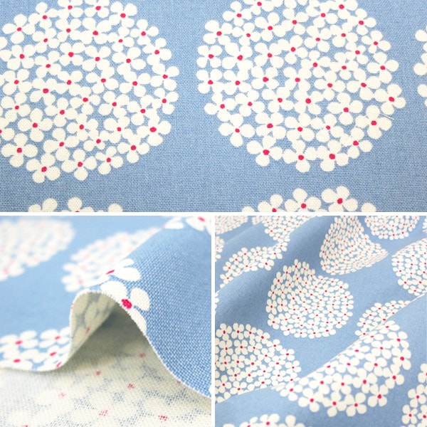 [From quantity 5] Fabric "Cotton Canvas Hydrangea Up5553 Usako Nuno" COTTON KOBAYASHI