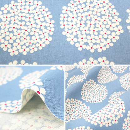 [From quantity 5] Fabric "Cotton Canvas Hydrangea Up5553 Usako Nuno" COTTON KOBAYASHI