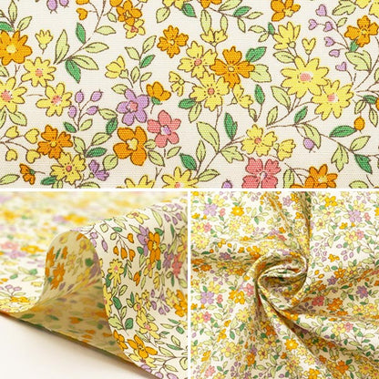 [From quantity 5] Fabric "BroadprintFabric Floral pattern KTS2704 Enrollment admission yellow] COTTON KOBAYASHI