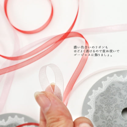 絲帶 “ Organdy Ribbon 5m寬度6mm x約5m卷的紅色”