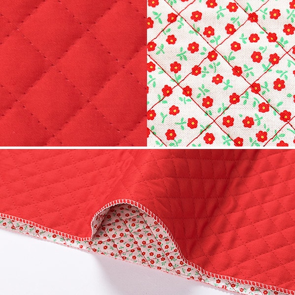 [Aus Menge 5] Stoff "Flussquilt (kleine Blume) 14 rot"