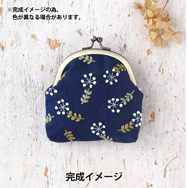 刺しゅうキット 『ボタニカル刺しゅうシリーズ 白い花のがまぐち No