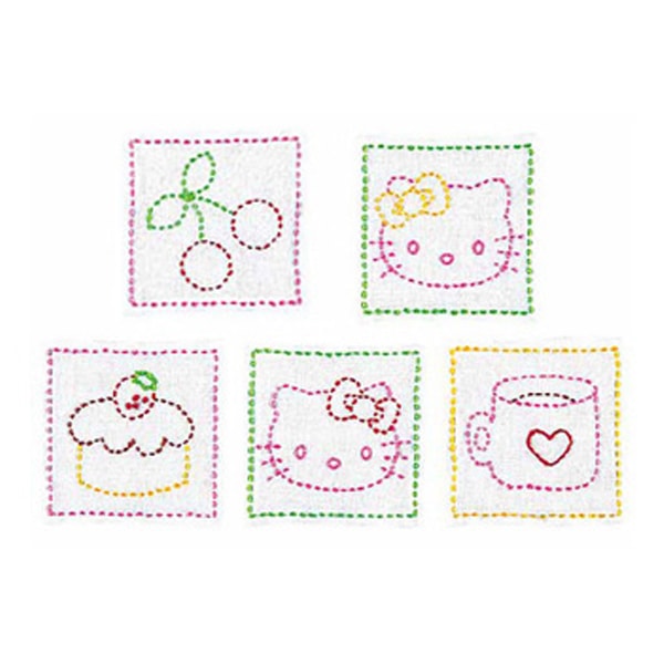 Embroidery kit "Sanrio Character Series Caster 5 Pairs Hello Kitty and Tea Time 210" Olympus