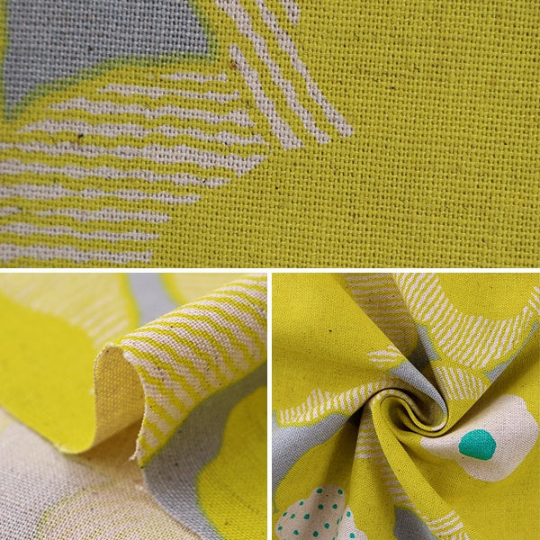 [De la quantité 5] Tissu "Coton Hin toile Poppy jaune UP5524-E" Coton Kobayashi Cotton Kobayashi Kobayashi Fibre