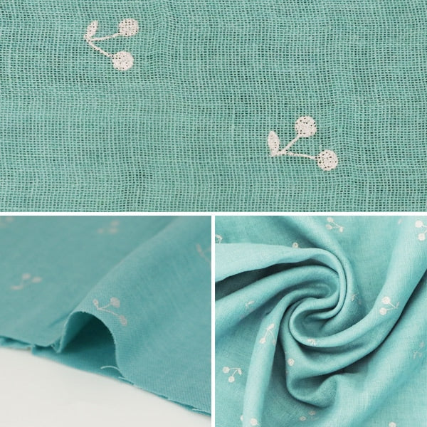 [De la quantité 5] tissu "w Gauze (double gaze) boiteux boiteux bleu-vert kts6525-g" coton kobayashi cotton kobayashi kobayashi.