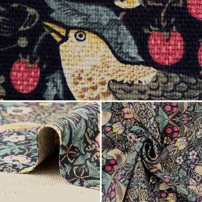 [From quantity 5] Fabric "MODA Fabrics William Morris William Morris Strawberry THIEF Damask Black 8176-11T"